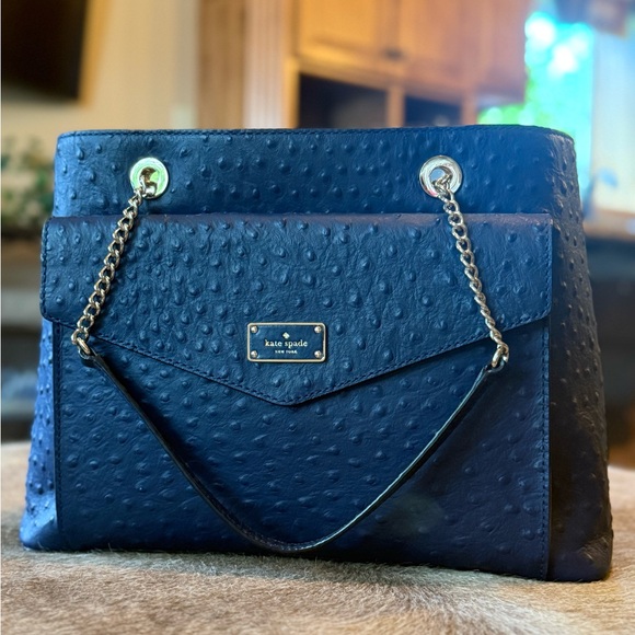 Kate Spade Halsey A La Vida Handbag in French Navy - Main Image